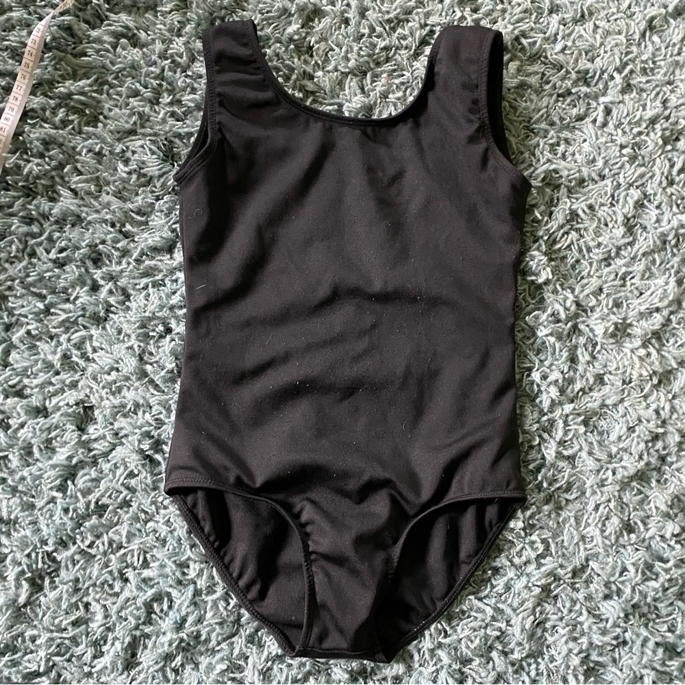 Black Sleeveless Dance Leotard Bodysuit